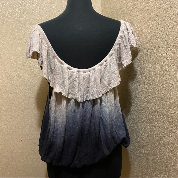 Free People ombre off the shoulder top sz L - Picture 4 of 5
